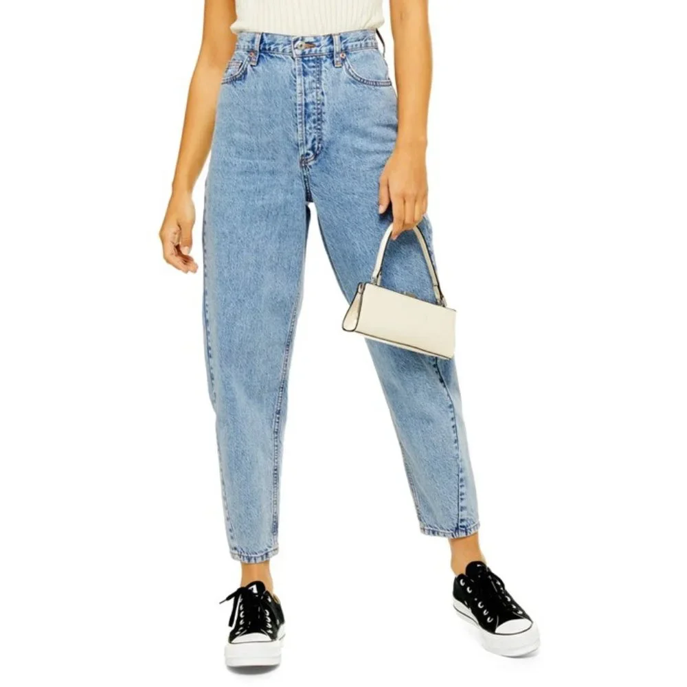 Topshop Ovoid Crop Moto Jeans - Picture 1 of 14